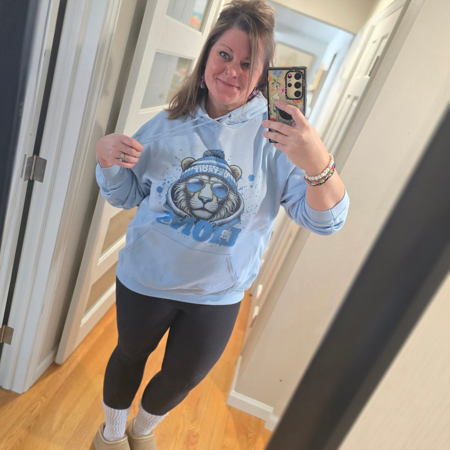 LIONS WEARING WINTER HAT SWEATSHIRT