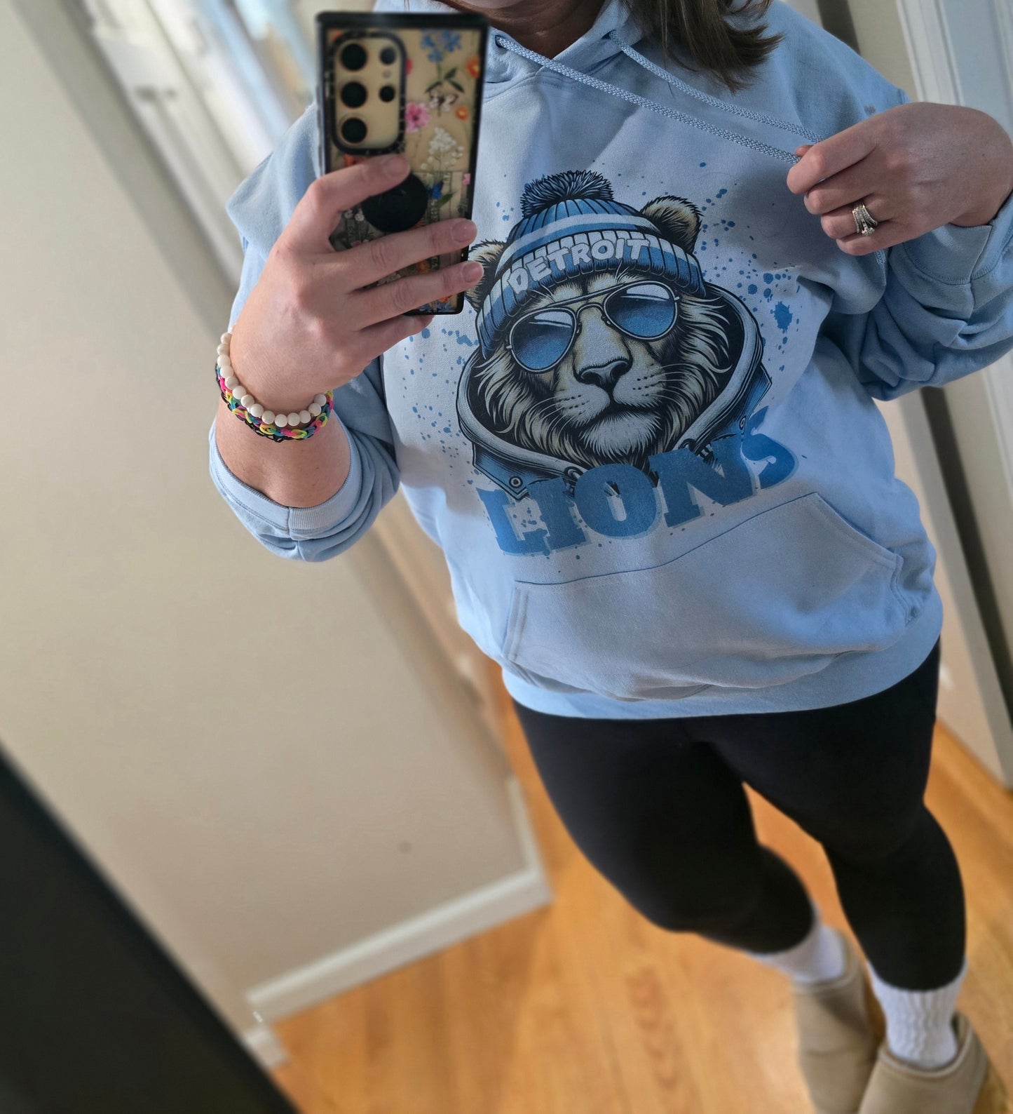 LIONS WEARING WINTER HAT SWEATSHIRT