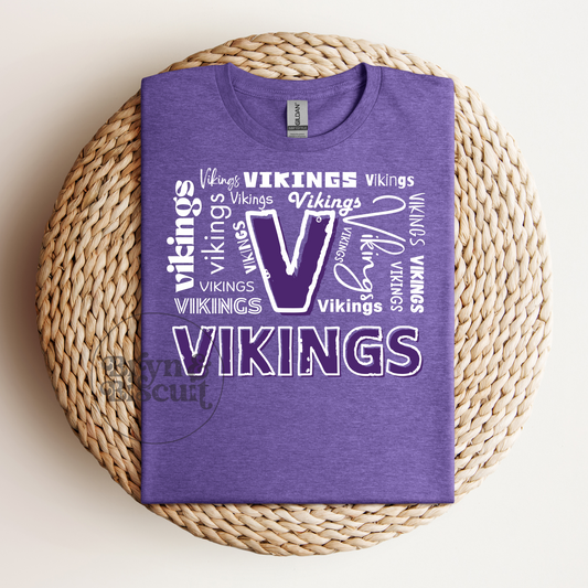 Swan Valley Vikings typography (white print)