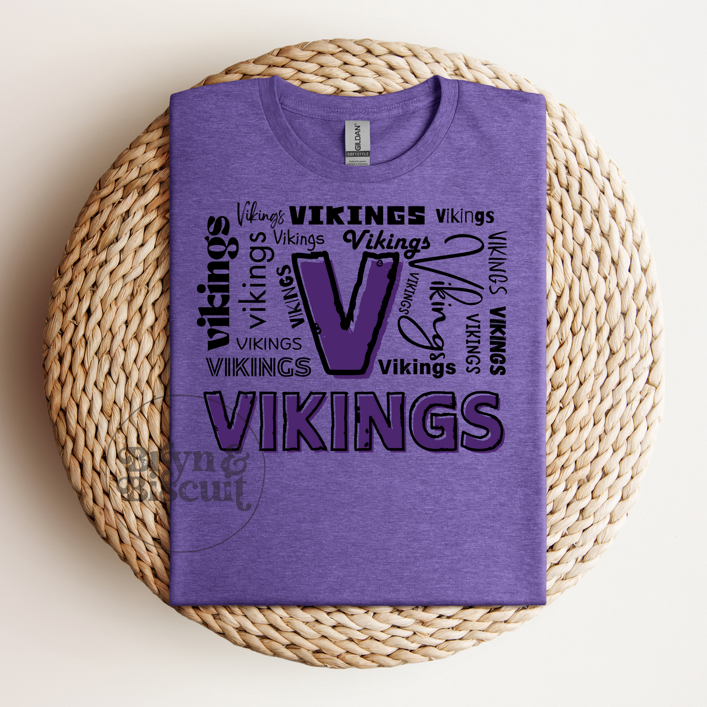 Swan Valley Vikings typography (black print)