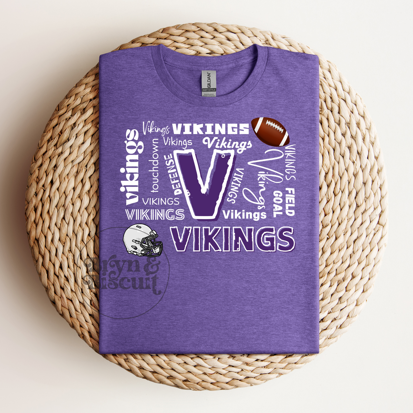 Swan Valley Vikings typography (FOOTBALL THEME IN WHITE)