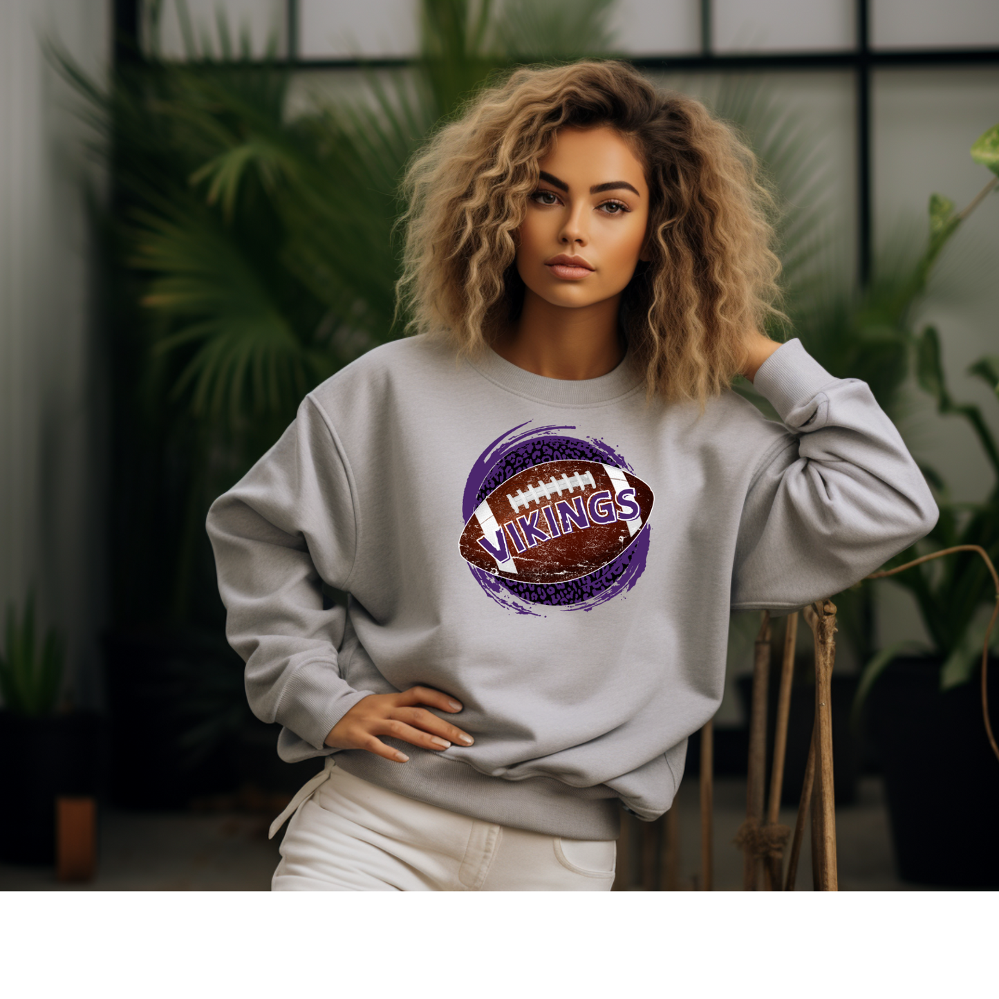 Swan Valley Purple and black Cheetah print Football Sweatshirt