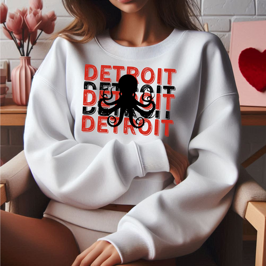 DETROIT DISTRESSED RED WINGS SWEATSHIRT