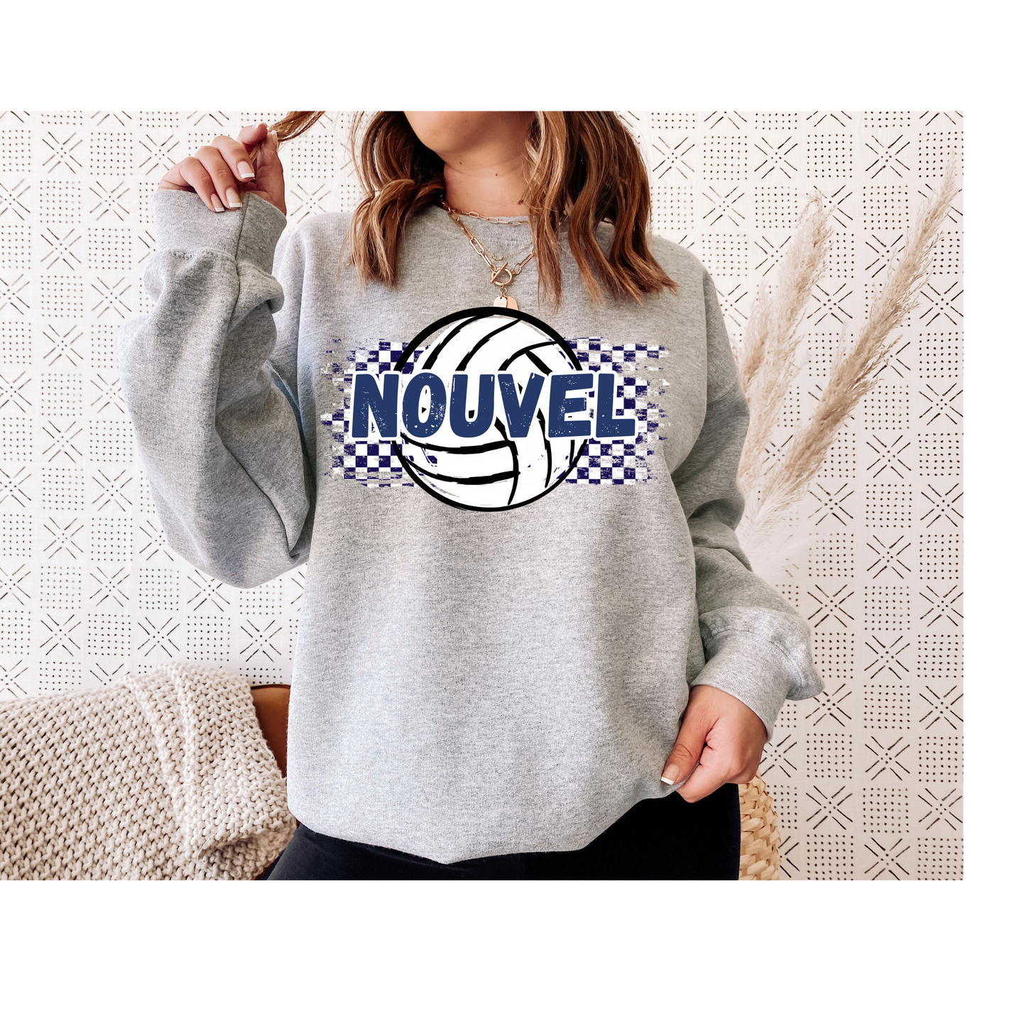 NOUVEL CHECKERED VOLLEYBALL SWEATSHIRT