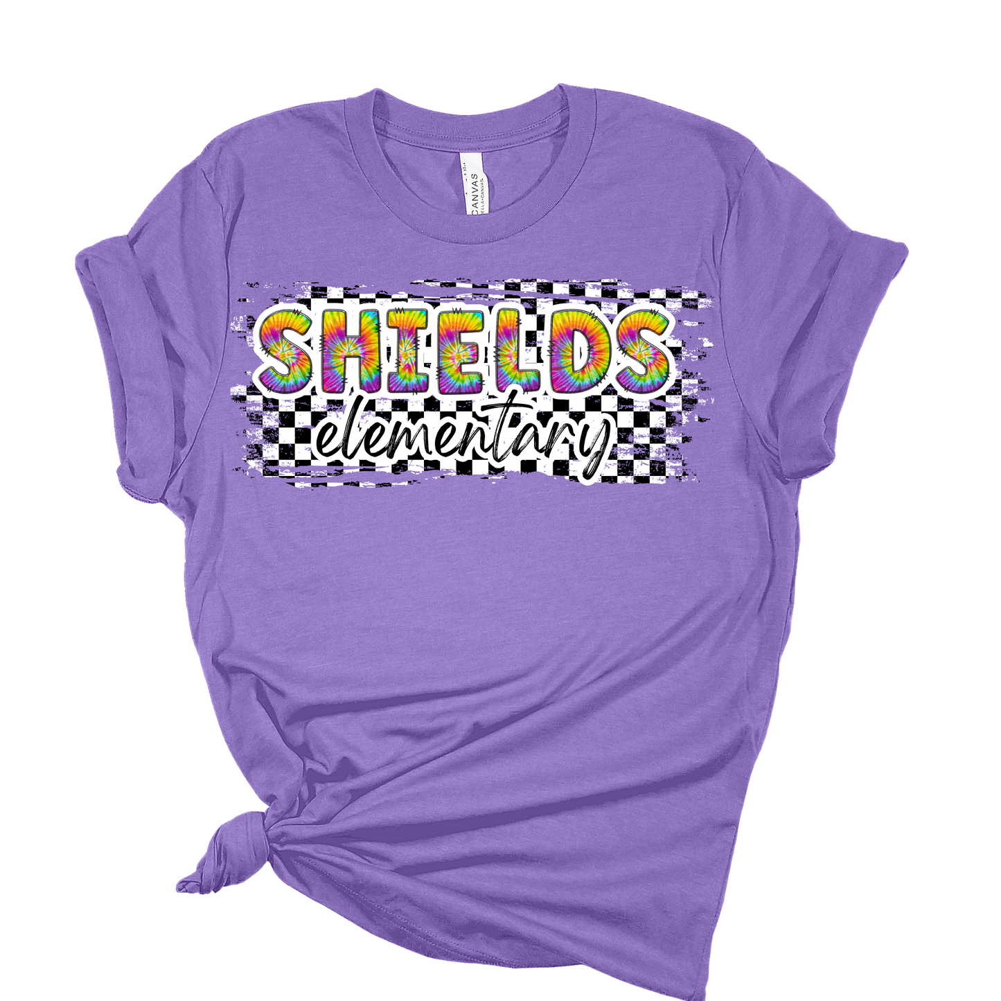 Shields Elementary Tie Dye design T-Shirt (any school can be printed like this)