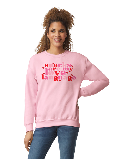 SNACKS ARE MY LOVE LANGUAGE SWEATSHIRT