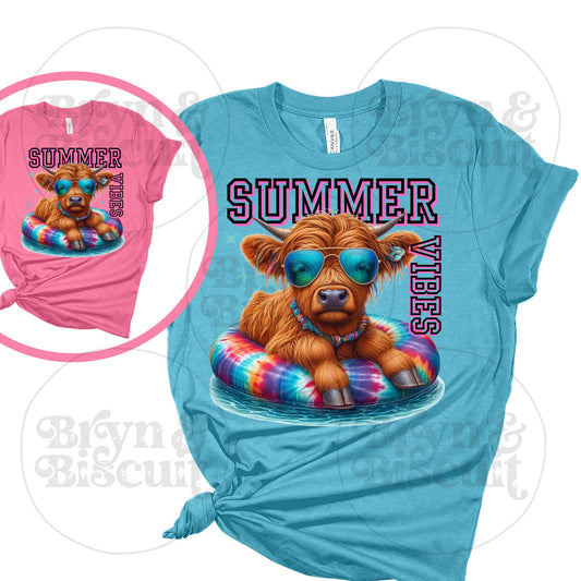 SUMMER VIBES- BABY HIGHLAND- COW- TIE DYE